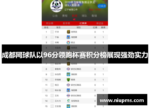 成都网球队以96分领跑杯赛积分榜展现强劲实力